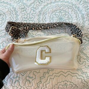 “C” clear vinyl shoulder bag